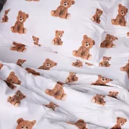 Підковдра MirSon Фланель 017 Teddy 110х140 см Біло-коричнева (2200009655685) - мініатюра 3