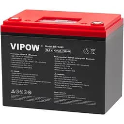 Акумулятор Vipow LiFePO4 12.8В 100 Ah 100А BMS 1280Wh Bluetooth