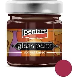 Витражная краска Pentart на основе раствора холодной фиксации Бордовая 30 мл
