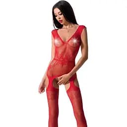 Бодістокінг Passion BS062 комбінезон імітація панчохи S/M/L red