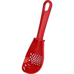 Багатофункціональна кухонна ложка з терткою та ситечком 6 в 1 (тертка, шумівка, вінчик, прес, сито, лопатка), Kitchen Master Червоний 87422