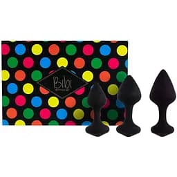 Набор силиконовых анальных пробок FeelzToys Bibi Butt Plug Set 3 шт. Black