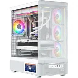 Корпус Modecom VOLCANO AQ400 ARGB MIDI SIDE LCD 6,2”, 4x120 мм fans WHITE без БЖ ATX (MC-A-AQ400-4FA-W) - мініатюра 3