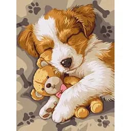 Набор для росписи по номерам Спящий джек-рассел, 30x40 см