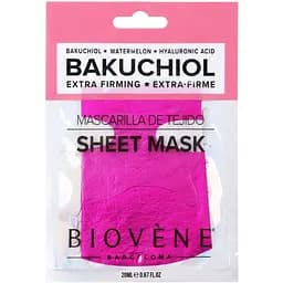 Маска тканинна Biovene Bakuchiol Extra-firming Glam Sheet Mask With Watermelon And Hyaluronic Acid зміцнююча 20 мл