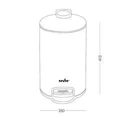 Відро для сміття МVM з кришкою та педаллю 12 л (BIN-16 12L SS) - мініатюра 3