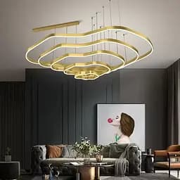 Необычная и эффектная люстра на 5 ярусов Ø 120 см в золотом корпусе Ст. PCL004-120*100*80*60*40 PGD Line F