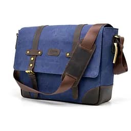 Сумка мужская через плечо канвас + кожа TARWA 37х31х12 см sum0028349