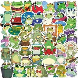 Стікерпак Жаби Набір наклейок GeekLand Frogs 50 штук