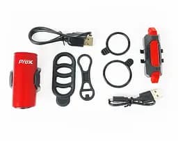 Комплект фар Prox Pictor Cree Set 350+10 Lm USB 200 mAh червоний (G0000210) - мініатюра 2