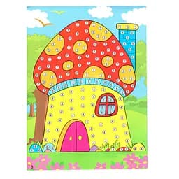 Дитяча мозаїка за номерами "Будиночок" Bambi 13-126-15 різнокольорові камінчики