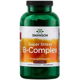 Комплекс вітамінів групи В Swanson Super Stress B-Complex with Vitamin C 240 капсул
