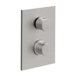 Термостат для душа на 3 потребителя Paffoni Light с металлической накладкой steel LIQ519ST/M, Нержавеющая сталь