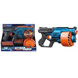 Игрушечный детский пистолет механический с барабаном и мягкими патронами (24 шт.)(35,5 х 17см)