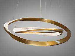 Стельова люстра LED Diasha D2486-800+600G 100W, золото, діаметр 80 см, сучасний стиль для дому - мініатюра 2