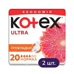 Гигиенические прокладки Kotex Ultra Dry Normal Duo 40 шт. (2 уп. x 20 шт.)
