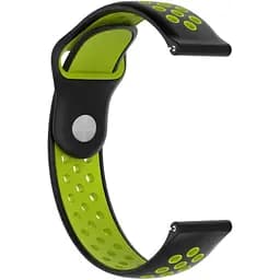 Ремінець DK CDK для Huawei Watch GT 46mm 22mm Silicone Sport Band Nike (011907) (black / green) - мініатюра 2