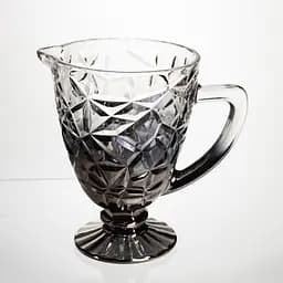 Глечик скляний для компоту 1.2 л ребристий фігурний графин для лимонаду мохіто-сангрії напоїв Сірий Yiwu HP-19-179