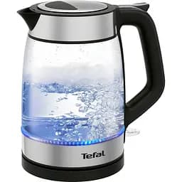 Электрочайник Tefal Glass Kettle с подсветкой черно-серебряный 1.7 л (KI605830)