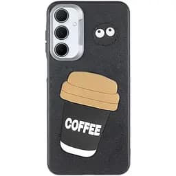 Чехол TPU Leather Toys для Samsung Galaxy S25 FE Coffee / Black