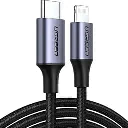 Кабель Ugreen USB 2.0 Type-C M-Lightning M, 1 м, (20V/3A), (60W) Черный, US304