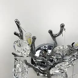 Вишукане срібне бра DIAMINA з кришталевим камінням Арт. W33007/2 S CH Line F - мініатюра 5