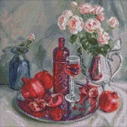 Алмазная мозаика Ideyka Гранатовый натюрморт ©Юлия Томеско AMO7528 40х40 см