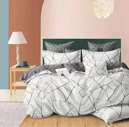 Комплект постельного белья Дима Турция с компаньоном 100% хлопок Наволочки 70х70см Евро размер Темно/свет серый