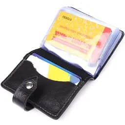 Візитниця унісекс з натуральної гладкої шкіри GRANDE PELLE 22941 чорна - мініатюра 8