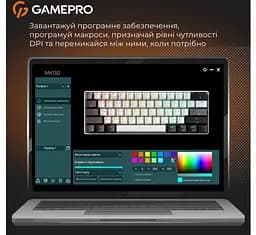 Клавиатура игровая механическая GamePro GPMK-130BW USB Red Outemu Swithes Hot-Swap Black-White - мініатюра 4