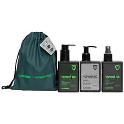 Набір Mr.Scrubber Чорний ліс Charity project: шампунь для тіла 2 в 1, 150 мл + одеколон після душу 150 мл + крем для тіла 150 мл