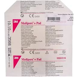 Адгезивна пов'язка 3M Mediporе+Pad 3566Е для закриття ран 10х10 см біла