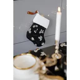 Чобіток декоративний Прованс Шапочки на чорному 34х26 см (37540)