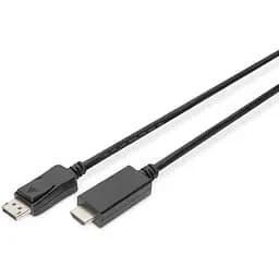 Digitus Кабель DisplayPort > HDMI (M/M), 2м, чорний