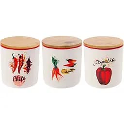Набор банок для сыпучих продуктов Lefard Hot Vegetables 3 шт. 620 мл красный (940-291)