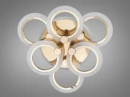 Люстра стельова LED Diasha A8022/3+3G, 72W, 3200K-6500K, золото, сучасний стиль для дому - мініатюра 4