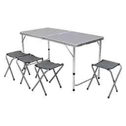 Стол для пикника LUGI JY-12060G раскладной со стульями 120х60х70/61/54 см серый