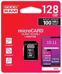 Карта пам'яті Goodram 128 GB microSDXC class 10 UHS-I + SD Adapter M1AA-1280R12 - мініатюра 3