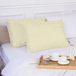 Подушка пухова MirSon Karmen №1802 Bio-Beige пружна пух 90% 70х70 см біло-бежева (2200003011838) - мініатюра 8