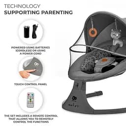 Крісло-гойдалка Kinderkraft Lumi 2 Dark Grey (KBLUMI02DGR0000) - мініатюра 11