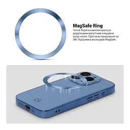 Чехол-накладка для Apple iPhone 14 Pro Max, Replica MagSafe, голубой, противоударный защитный чехол с магнитным кольцом MagSafe, защита всего корпуса, TPU+PC, зеркальный, выступающий бортик вокруг экрана, ArmorStandart (ARM76210) - мініатюра 4
