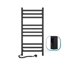 Електрична рушникосушка Navin Авангард 480x1000 Sensor лівобічна з таймером, чорний муар 12-228153-4810, Чорний матовий, Ліве, Електронний