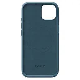 Кожаный чехол-панель для Apple iPhone 15, FAKE Leather Case, голубой, искусственная кожа, премиум, противоударный, защита всего корпуса, с мягкой подкладкой, поддержка MagSafe и беспроводной зарядки, ArmorStandart (ARM76292) - мініатюра 2