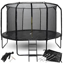 Батут садовий SkyFlyer Black зі сходами 12 футов 366 см (TR0035) - мініатюра 2