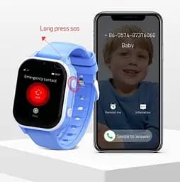 Розумний дитячий годинник-телефон Lemfo M91 з TikTok, YouTube, Instagram, WhatsApp, сім картою 4G, прослушкою, GPS геолокацію та 16 ГБ памʼяті  До 5 днів роботи Рожевий - мініатюра 7