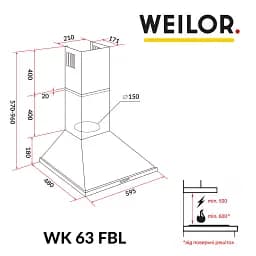 Витяжка купольна WEILOR WK 63 FBL - мініатюра 11