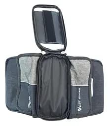 Велосумка на раму West Biking YP0707351 2 л для смартфона 7" 19х18х15 см чорно-сірий (G0001975) - мініатюра 6