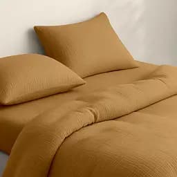 Комплект постільної білизни Cosas Mustard Євро муслін гірчичний (Muslin_08Mustard_El-08Mustard_200) - мініатюра 2