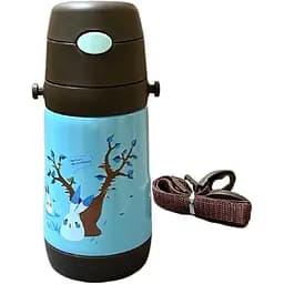 Термос-поїлка Stenson MT-2090-50 дитяча з трубочкою 350мл Коричнево синій