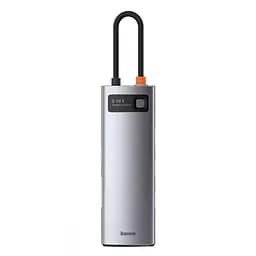 USB-Хаб Baseus USB-C Metal Gleam Series 8in1 Grey (CAHUB-CV0G) - мініатюра 3